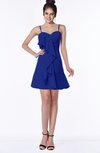 ColsBM Kylee Electric Blue Modern Sleeveless Half Backless Chiffon Knee Length Edging Bridesmaid Dresses
