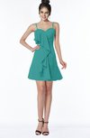ColsBM Kylee Emerald Green Modern Sleeveless Half Backless Chiffon Knee Length Edging Bridesmaid Dresses