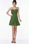 ColsBM Kylee Garden Green Modern Sleeveless Half Backless Chiffon Knee Length Edging Bridesmaid Dresses