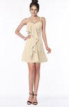 ColsBM Kylee Novelle Peach Modern Sleeveless Half Backless Chiffon Knee Length Edging Bridesmaid Dresses