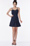 ColsBM Kylee Peacoat Modern Sleeveless Half Backless Chiffon Knee Length Edging Bridesmaid Dresses