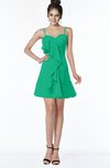 ColsBM Kylee Pepper Green Modern Sleeveless Half Backless Chiffon Knee Length Edging Bridesmaid Dresses