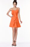 ColsBM Kylee Tangerine Modern Sleeveless Half Backless Chiffon Knee Length Edging Bridesmaid Dresses