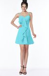 ColsBM Kylee Turquoise Modern Sleeveless Half Backless Chiffon Knee Length Edging Bridesmaid Dresses