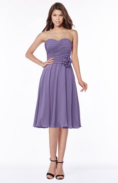 ColsBM Tibby Chalk Violet Modest A-line Sleeveless Half Backless Knee Length Flower Bridesmaid Dresses