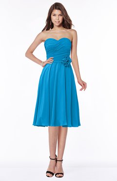ColsBM Tibby Cornflower Blue Modest A-line Sleeveless Half Backless Knee Length Flower Bridesmaid Dresses
