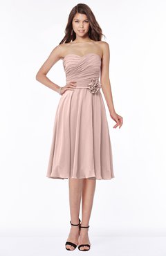 ColsBM Tibby Dusty Rose Modest A-line Sleeveless Half Backless Knee Length Flower Bridesmaid Dresses