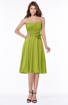 ColsBM Tibby Green Oasis Modest A-line Sleeveless Half Backless Knee Length Flower Bridesmaid Dresses
