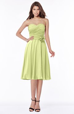 ColsBM Tibby Lime Green Modest A-line Sleeveless Half Backless Knee Length Flower Bridesmaid Dresses