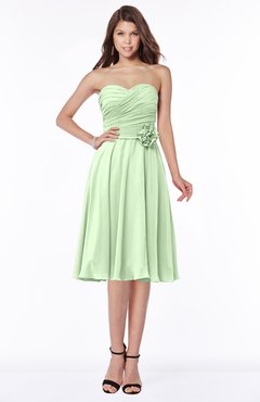 ColsBM Tibby Pale Green Modest A-line Sleeveless Half Backless Knee Length Flower Bridesmaid Dresses