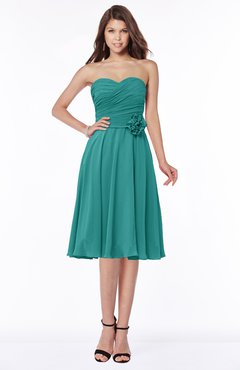 ColsBM Tibby Porcelain Modest A-line Sleeveless Half Backless Knee Length Flower Bridesmaid Dresses