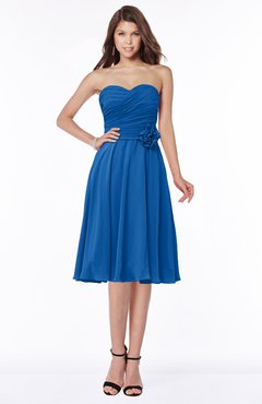 ColsBM Tibby Royal Blue Modest A-line Sleeveless Half Backless Knee Length Flower Bridesmaid Dresses