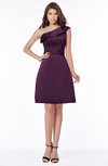 ColsBM Katalina Plum Mature Zip up Satin Knee Length Flower Bridesmaid Dresses