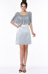 ColsBM Bria Silver Gorgeous A-line Zip up Satin Knee Length Lace Bridesmaid Dresses