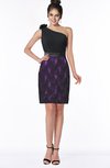 ColsBM Ariah Amaranth Purple Elegant One Shoulder Sleeveless Zip up Satin Knee Length Bridesmaid Dresses
