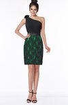 ColsBM Ariah Green Elegant One Shoulder Sleeveless Zip up Satin Knee Length Bridesmaid Dresses