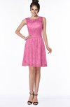 ColsBM Mariana Carnation Pink Romantic Scoop Zip up Satin Knee Length Bridesmaid Dresses