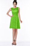 ColsBM Mariana Classic Green Romantic Scoop Zip up Satin Knee Length Bridesmaid Dresses