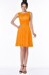ColsBM Mariana Orange Romantic Scoop Zip up Satin Knee Length Bridesmaid Dresses