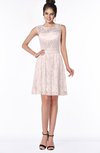 ColsBM Mariana Petal Pink Romantic Scoop Zip up Satin Knee Length Bridesmaid Dresses