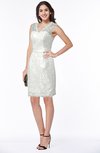 ColsBM Tabitha Cloud White Mature Sheath Sleeveless Zip up Satin Bridesmaid Dresses