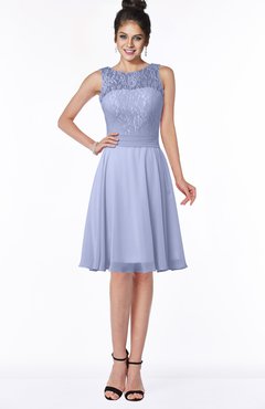 ColsBM Helen Blue Heron Glamorous A-line Scoop Zip up Chiffon Sash Bridesmaid Dresses