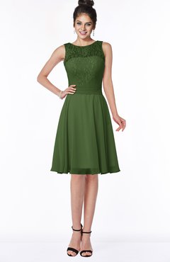 ColsBM Helen Garden Green Glamorous A-line Scoop Zip up Chiffon Sash Bridesmaid Dresses