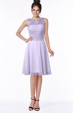 ColsBM Helen Light Purple Glamorous A-line Scoop Zip up Chiffon Sash Bridesmaid Dresses