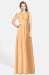 ColsBM Ciara Apricot Romantic A-line V-neck Zip up Chiffon Bridesmaid Dresses