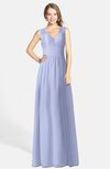 ColsBM Ciara Blue Heron Romantic A-line V-neck Zip up Chiffon Bridesmaid Dresses
