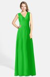 ColsBM Ciara Classic Green Romantic A-line V-neck Zip up Chiffon Bridesmaid Dresses