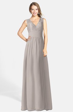 ColsBM Ciara Fawn Romantic A-line V-neck Zip up Chiffon Bridesmaid Dresses