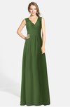 ColsBM Ciara Garden Green Romantic A-line V-neck Zip up Chiffon Bridesmaid Dresses
