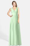 ColsBM Ciara Light Green Romantic A-line V-neck Zip up Chiffon Bridesmaid Dresses