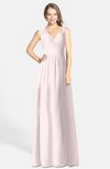 ColsBM Ciara Light Pink Romantic A-line V-neck Zip up Chiffon Bridesmaid Dresses