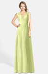 ColsBM Ciara Lime Green Romantic A-line V-neck Zip up Chiffon Bridesmaid Dresses