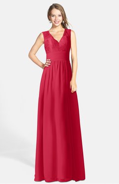 ColsBM Ciara Lollipop Romantic A-line V-neck Zip up Chiffon Bridesmaid Dresses