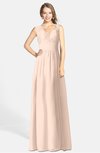 ColsBM Ciara Peach Puree Romantic A-line V-neck Zip up Chiffon Bridesmaid Dresses