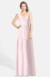 ColsBM Ciara Petal Pink Romantic A-line V-neck Zip up Chiffon Bridesmaid Dresses