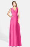 ColsBM Ciara Rose Pink Romantic A-line V-neck Zip up Chiffon Bridesmaid Dresses