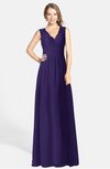 ColsBM Ciara Royal Purple Romantic A-line V-neck Zip up Chiffon Bridesmaid Dresses