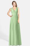 ColsBM Ciara Sage Green Romantic A-line V-neck Zip up Chiffon Bridesmaid Dresses