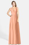 ColsBM Ciara Salmon Romantic A-line V-neck Zip up Chiffon Bridesmaid Dresses