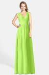 ColsBM Ciara Sharp Green Romantic A-line V-neck Zip up Chiffon Bridesmaid Dresses
