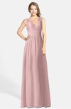 ColsBM Ciara Silver Pink Romantic A-line V-neck Zip up Chiffon Bridesmaid Dresses