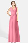 ColsBM Ciara Watermelon Romantic A-line V-neck Zip up Chiffon Bridesmaid Dresses