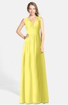 ColsBM Ciara Yellow Iris Romantic A-line V-neck Zip up Chiffon Bridesmaid Dresses