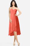 ColsBM Kasey Living Coral Classic Sweetheart Sleeveless Zip up Hi-Lo Plus Size Bridesmaid Dresses