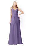 ColsBM Kaelyn Chalk Violet Modest Trumpet Elbow Length Sleeve Zip up Chiffon Floor Length Bridesmaid Dresses