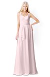 ColsBM Kaelyn Petal Pink Modest Trumpet Elbow Length Sleeve Zip up Chiffon Floor Length Bridesmaid Dresses
